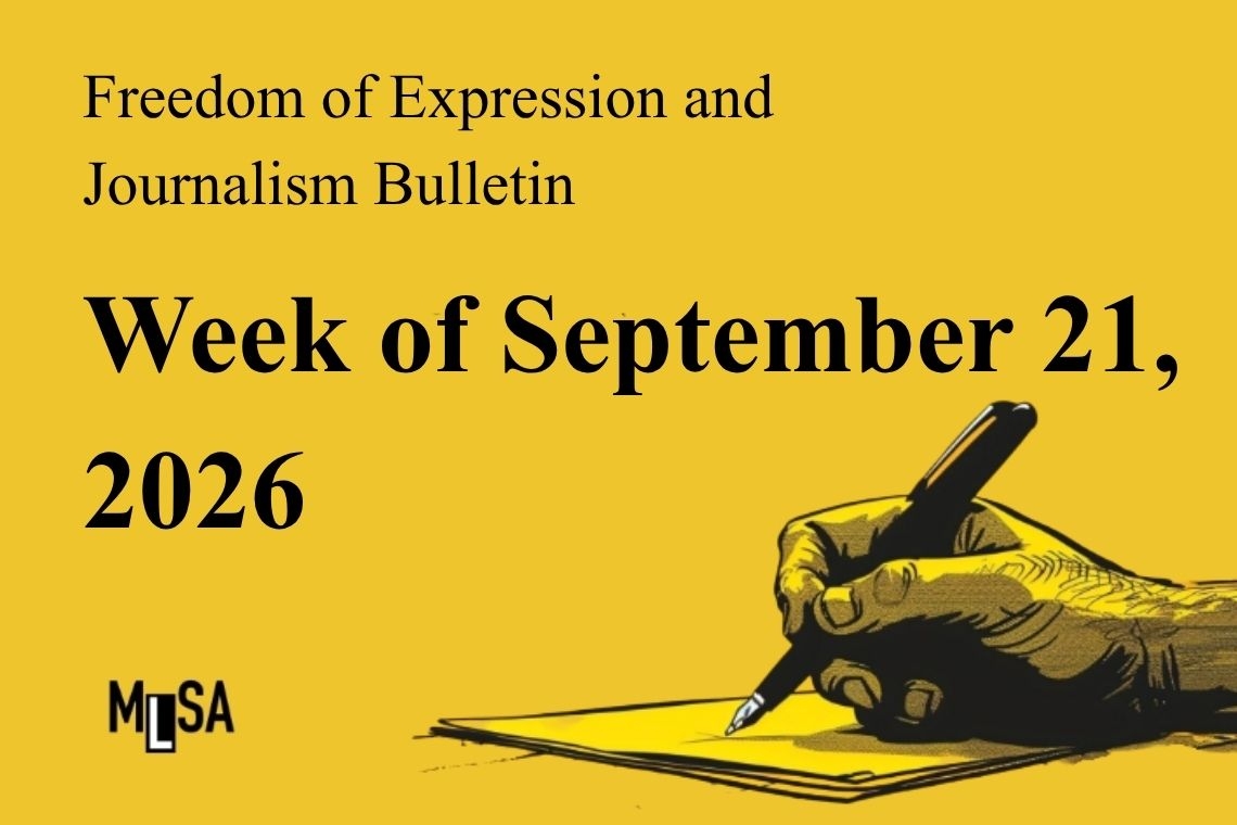 Week of Sept. 21, 2026 – Journalism and freedom of expression bulletin